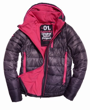 Superdry Polar Power Fade Puffer Női Kabát Sötét Szürke/Fekete | DHWUJ5109